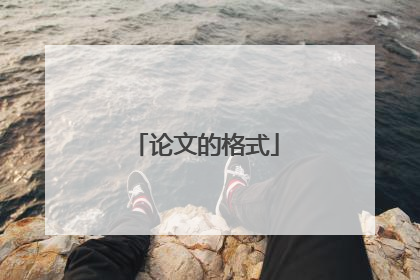 论文的格式