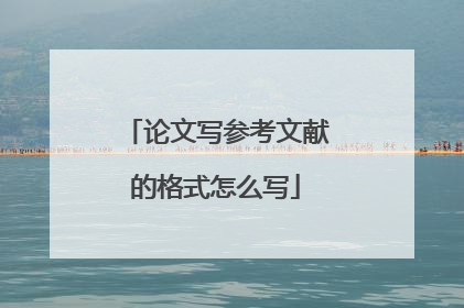 论文写参考文献的格式怎么写