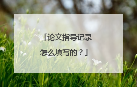论文指导记录怎么填写的？