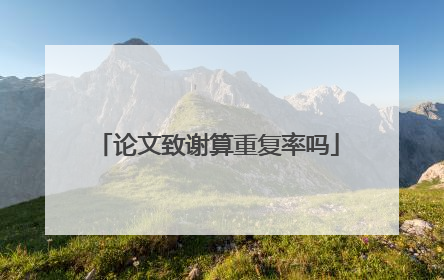 论文致谢算重复率吗