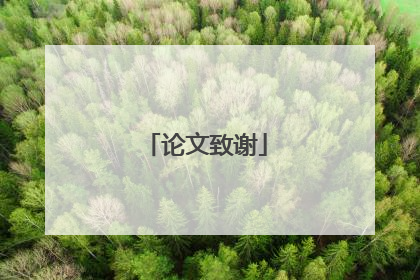 论文致谢