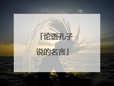 论语孔子说的名言