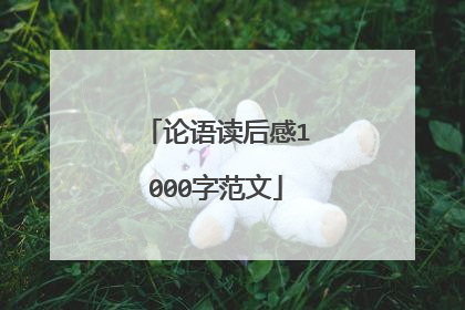 论语读后感1000字范文
