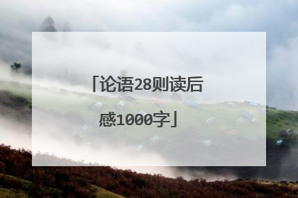 论语28则读后感1000字