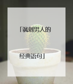 讽刺男人的经典语句
