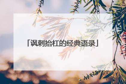 讽刺抬杠的经典语录