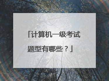 计算机一级考试题型有哪些?