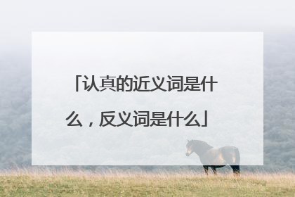 认真的近义词是什么,反义词是什么
