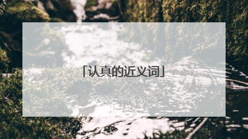 认真的近义词
