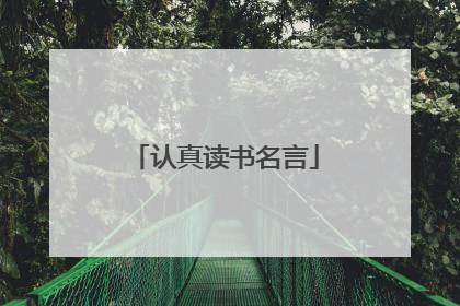 认真读书名言