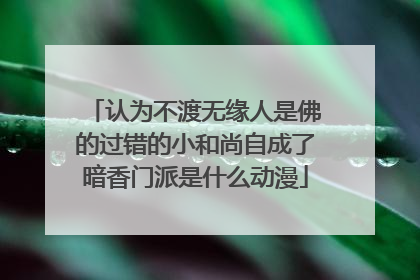 认为不渡无缘人是佛的过错的小和尚自成了暗香门派是什么动漫
