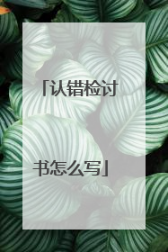 认错检讨书怎么写