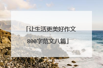 让生活更美好作文800字范文八篇