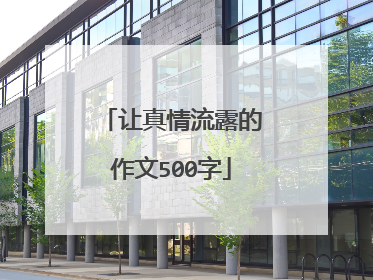 让真情流露的作文500字