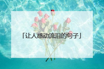 让人感动流泪的句子
