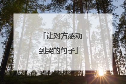 让对方感动到哭的句子