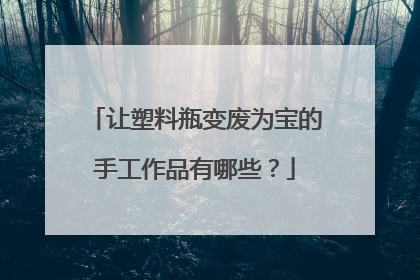 让塑料瓶变废为宝的手工作品有哪些？