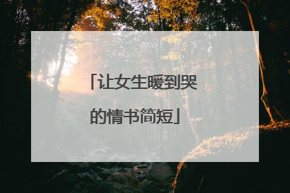 让女生暖到哭的情书简短