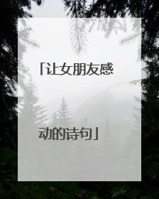 让女朋友感动的诗句