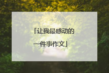 让我最感动的一件事作文