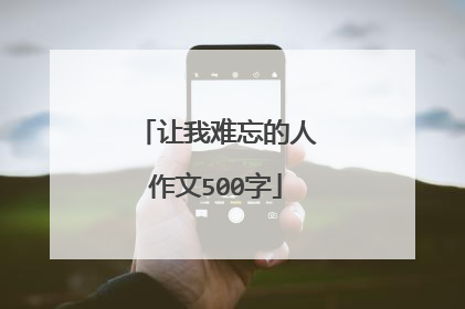 让我难忘的人作文500字
