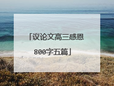 议论文高三感恩800字五篇