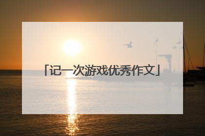 记一次游戏优秀作文