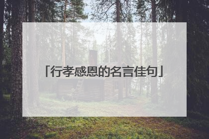 行孝感恩的名言佳句