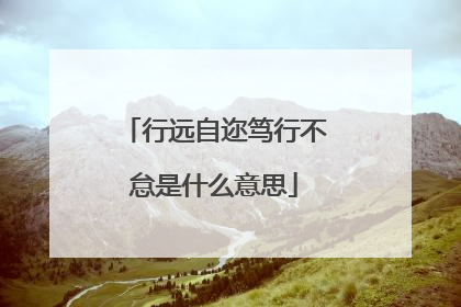 行远自迩笃行不怠是什么意思