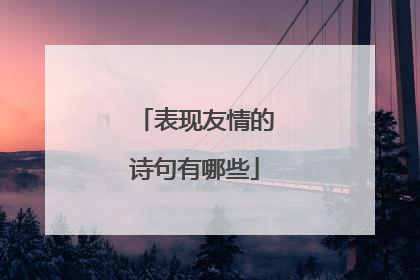 表现友情的诗句有哪些