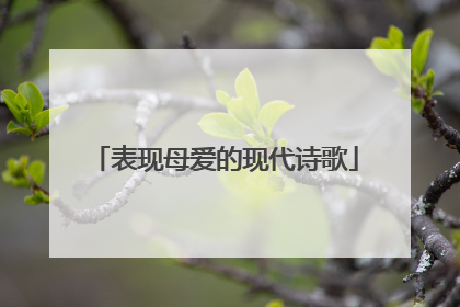 表现母爱的现代诗歌