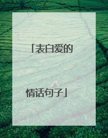 表白爱的情话句子