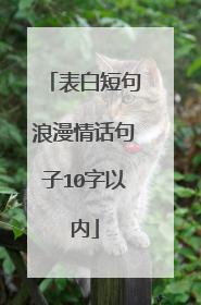 表白短句浪漫情话句子10字以内