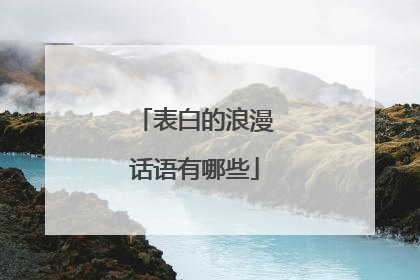 表白的浪漫话语有哪些