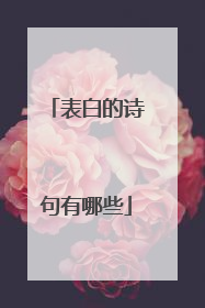 表白的诗句有哪些