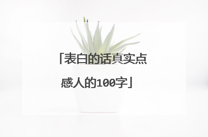 表白的话真实点感人的100字