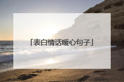 表白情话暖心句子
