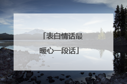 表白情话最暖心一段话