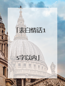表白情话15字以内