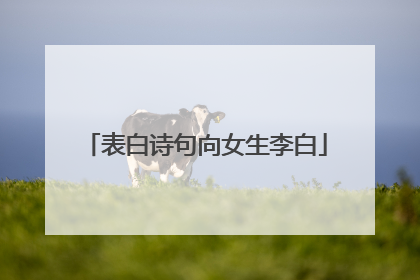 表白诗句向女生李白