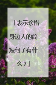表示珍惜身边人的简短句子有什么？
