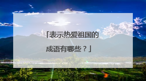 表示热爱祖国的成语有哪些？