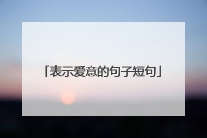 表示爱意的句子短句