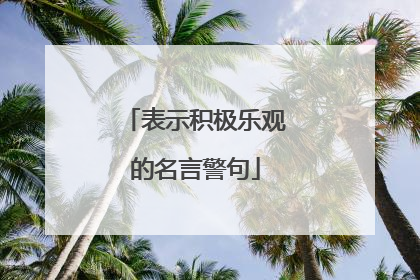表示积极乐观的名言警句
