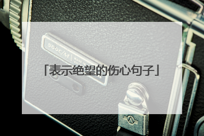 表示绝望的伤心句子