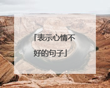 表示心情不好的句子