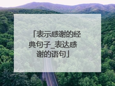 表示感谢的经典句子_表达感谢的语句