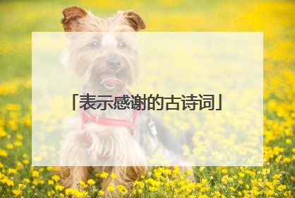 表示感谢的古诗词