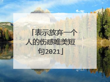 表示放弃一个人的伤感唯美短句2021