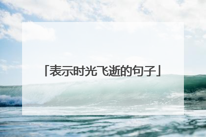 表示时光飞逝的句子